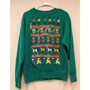 Vintage Christmas Lightweight Sweater Wish You a Merry Size Medium